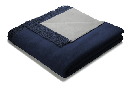 navy/grey throw