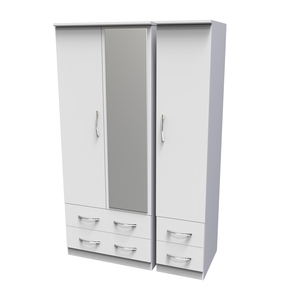 AVN152 Triple 2 Drawer Mirror + Drawer Robe