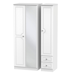 CRY167 Tall Triple Mirror + Drawer Robe