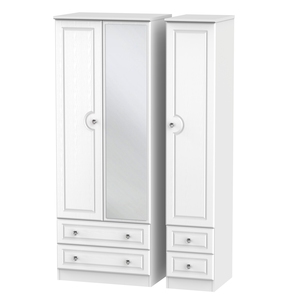 CRY162 Tall Triple 2 Drawer Mirror + Drawer Robe