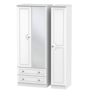 CRY142 Tall Triple 2 Drawer Mirror Robe
