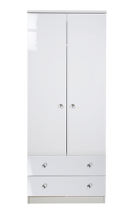 LUM081 Tall 2ft6in 2 Drawer Robe