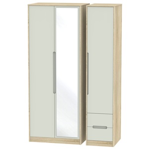 MON167 Tall Triple Mirror + Drawer Robe