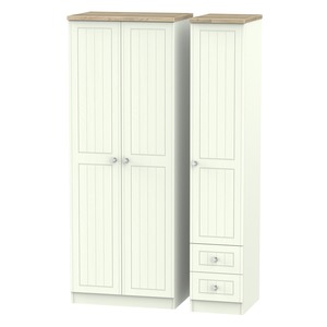 ROM160 Tall Triple Plain + Drawer Robe