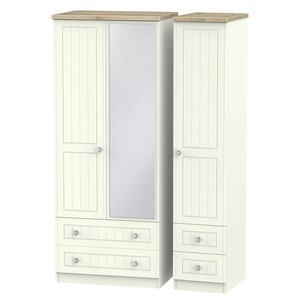 ROM152 Triple 2 Drawer Mirror + Drawer Robe
