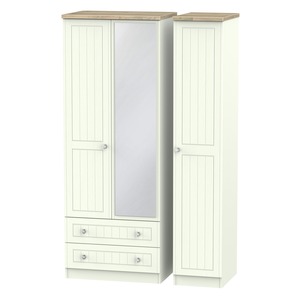 ROM142 Tall Triple 2 Drawer Mirror Robe