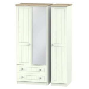 ROM132 Triple 2 Drawer Mirror Robe