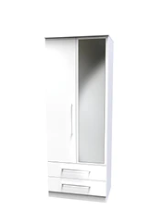 WOR062 2ft 6in 2 Drawer Mirror Robe
