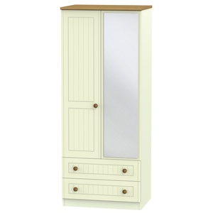 WAR062 2ft6in 2 Drawer Mirror Robe