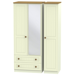 WAR132 Triple 2 Drawer Mirror Robe