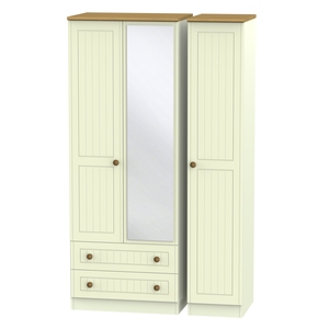 WAR142 Triple 2 Drawer Mirror Robe