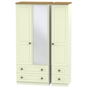 WAR152 Triple 2 Drawer Mirror + Drawer Robe