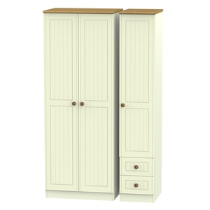 WAR160 Triple Plain + Drawer Robe