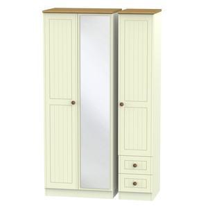 WAR167 Triple Mirror + Drawer Robe