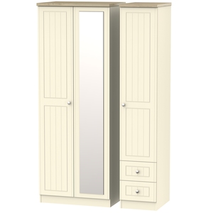 VIE167 Triple Mirror + Drawer Robe