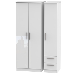 KNI160 Tall Triple Plain + Drawer Robe