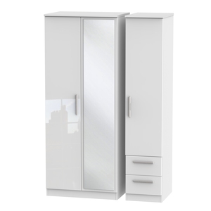 KNI157 Triple Mirror + Drawer Robe