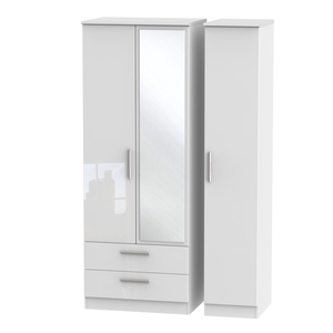 KNI142 Tall Triple 2 Drawer Mirror Robe