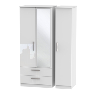KNI132 Triple 2 Drawer Mirror Robe