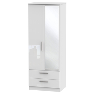 KNI082 Tall 2ft6in 2 Drawer Mirror Robe
