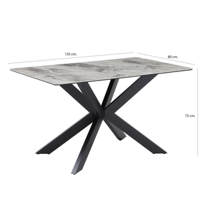 APO07 Grey Dining Table + Corner Bench Set Rhf