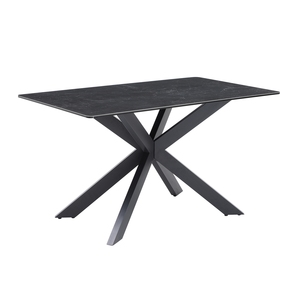 APO09 Black Dining Table + Corner Bench Set Rhf