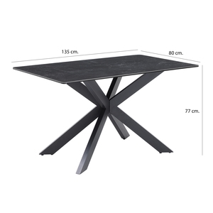 APO09 Black Dining Table + Corner Bench Set Rhf