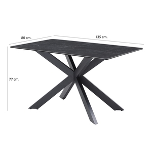 APO01 Black Dining Table + Corner Bench Set Lhf