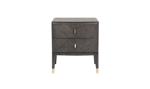 Dil-410-EB Bedside Table 2 Drawer - Ebony