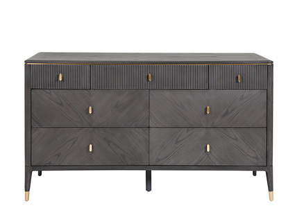 Dil-413-EB NEW Dressing Chest 7 Drawer Ribbed Top Drws - Ebony