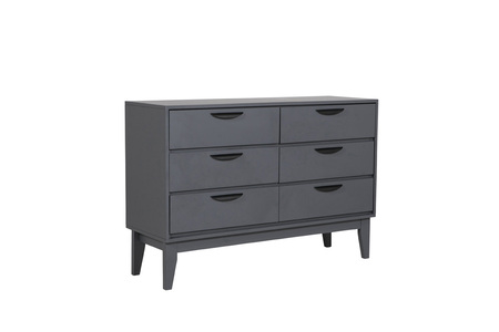 Lun-413-DKGY Dressing Chest 6 Drawer- Dark Grey