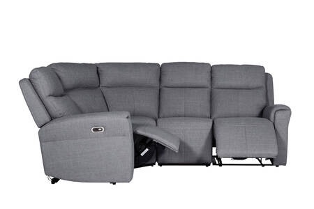 Rus-359-CL Corner Group Electric Recliner (4pcs) - Charcoal Fabric