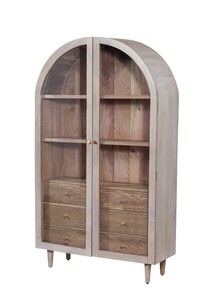 ICON09 Iconic 2 Door Glass Cabinet Whitewash
