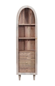 ICON11 Iconic Single Door Glass Cabinet Whitewash