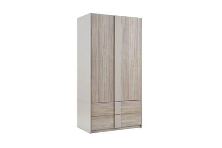 Jul-422-GY Wardrobe 2 Door/2 Drawer - Grey