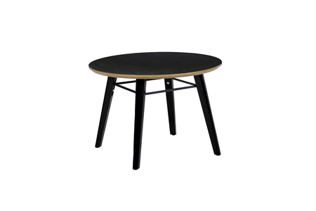 Lot-008-BK Lamp Table - Round 500 Black Top Black Leg