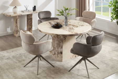 Ats-130-MO Round Dining Table 1300 - Mottled Mocha