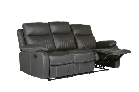 Bly-313-DKGY Match 3 Seater Manual Recliner - Dark Grey Match