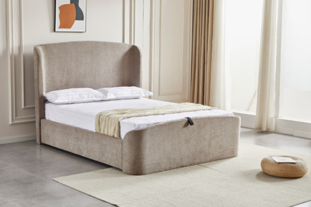 Ble-404-BE 4'6" Ottoman Bed - Beige