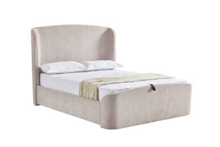 Ble-404-CR 4'6" Ottoman Bed - Cream