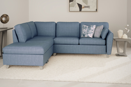 Ctl-307-BL LHF Corner Group Fixed - Blue (LHF) (2 Scatter Cushions)
