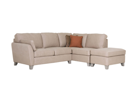 Ctl-307-BT-RHF Corner Group Fixed - Biscuit (RHF) (2 Scatter Cushions)