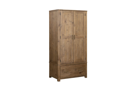 Ino-422-CW Wardrobe 2 Door 1 Drawer - Cashew