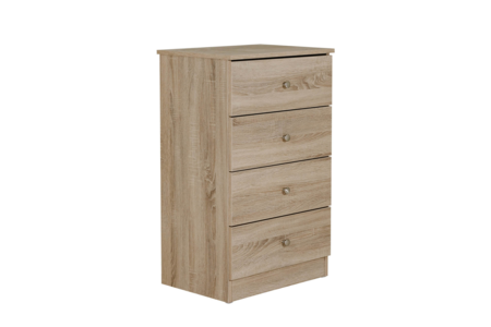Lev-411-OK 4 Drawer Chest - Oak