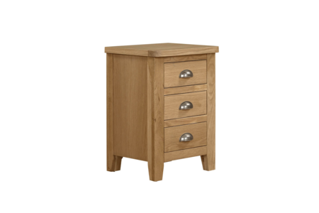 Mar-410-NL Bedside Table 3 Drawer - Natural Oak