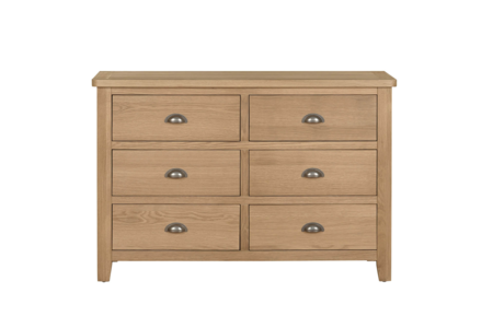 Mar-413-NL Dressing Chest 6 Drawer - Natural Oak