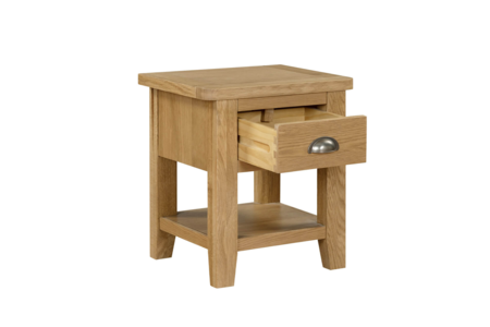 Mar-008-NL Lamp Table 1 Drawer - Natural Oak