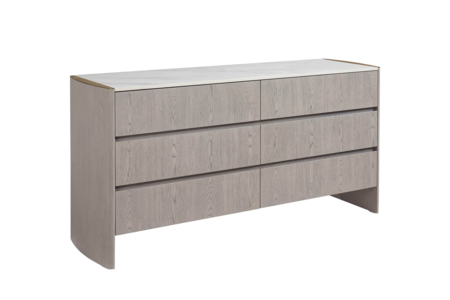Mdo-413-GE Dressing Chest 6 Drawer - Washed Oak