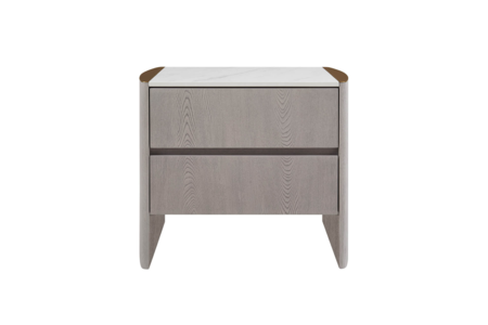 Mdo-410-GE Bedside Table 2 Drawer - Washed Oak