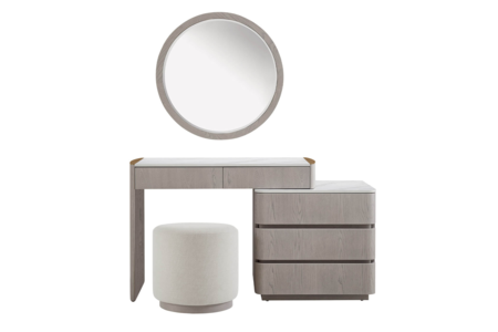 Mdo-416-GE Dressing Table with Chest 5 Drawer - Washed Oak